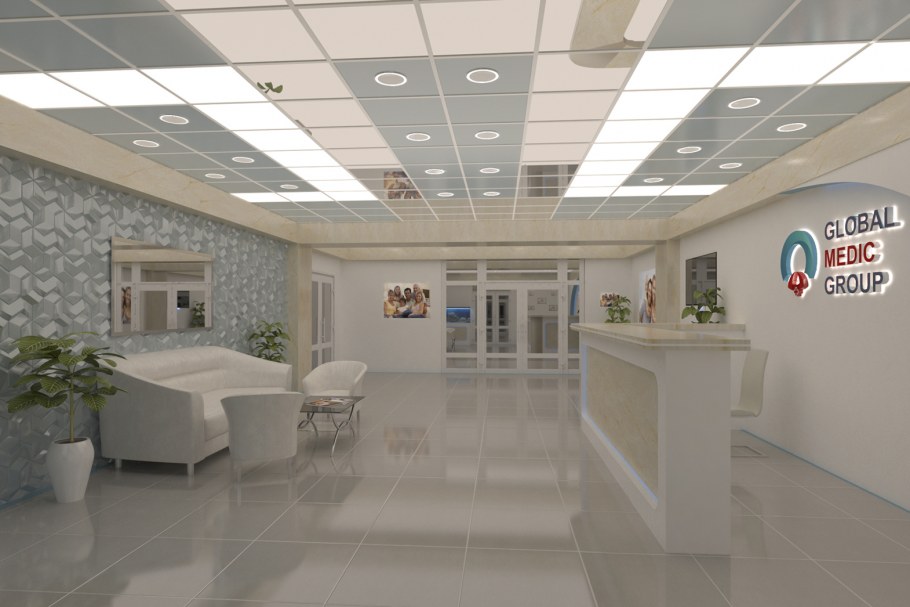 Интерьер холла в клинике