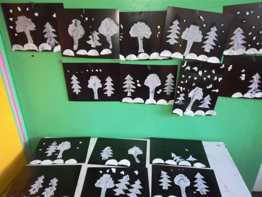 Аппликация зима старшая группа