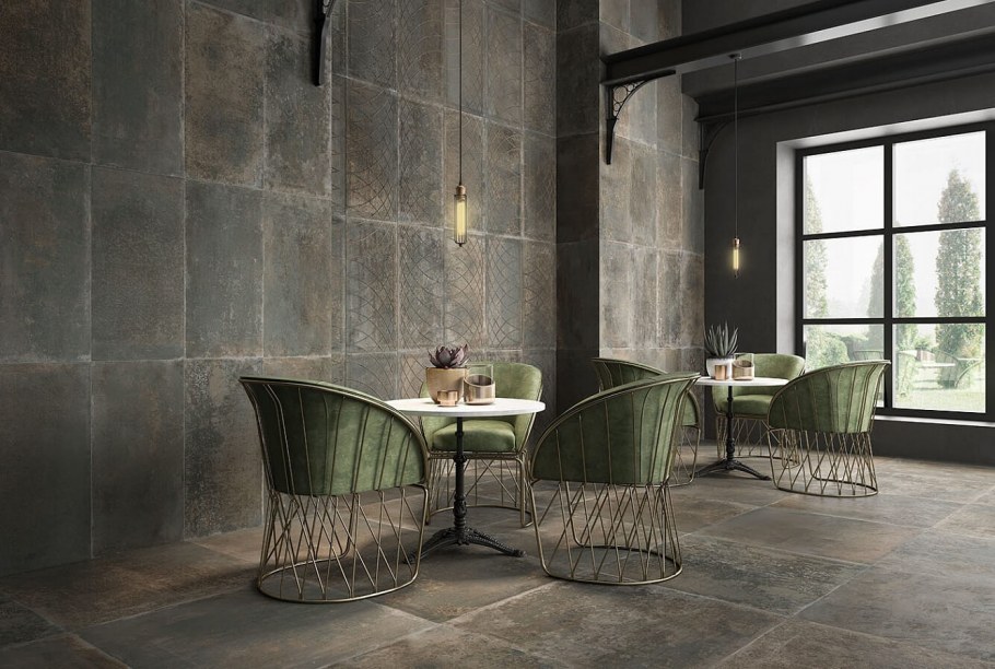 Керамическая плитка керамогранит Serra Oxide Iron 45x90