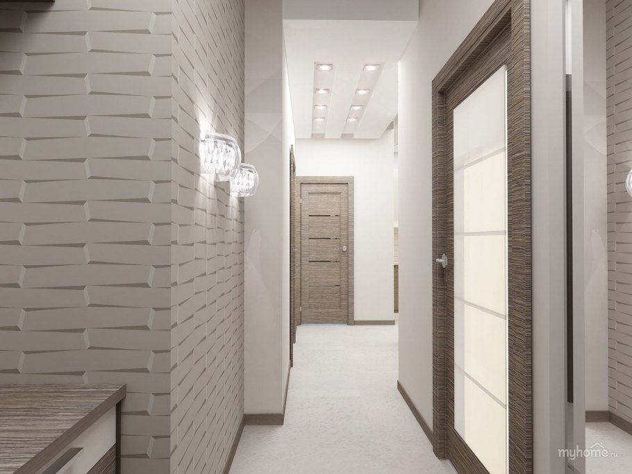 Прихожая светлая кирпичиком