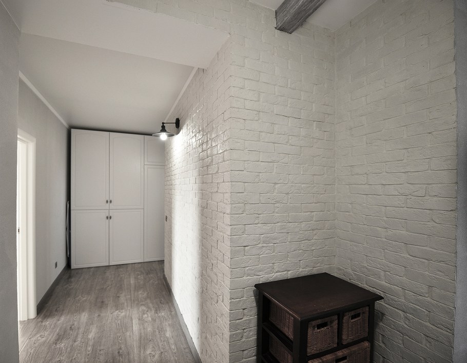 Прихожая под кирпич белый