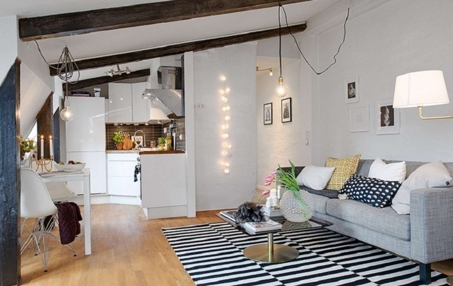 Гостиная Скандинавский стиль малогабаритка