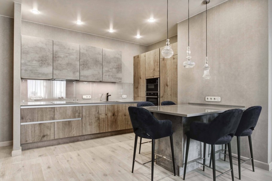 Loft Stone бетон лофт беж кухня