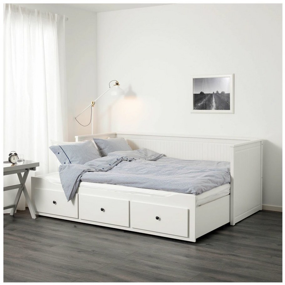 Hemnes ХЕМНЭС каркас кровати-кушетки с 3 ящиками, белый80x200 см