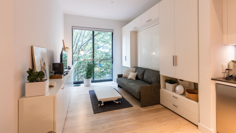 Гостиная с камином и телевизором в доме