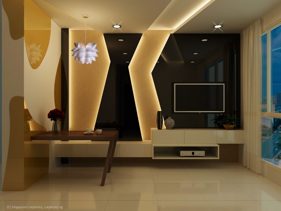 Стеллаж с телевизором для зонирования