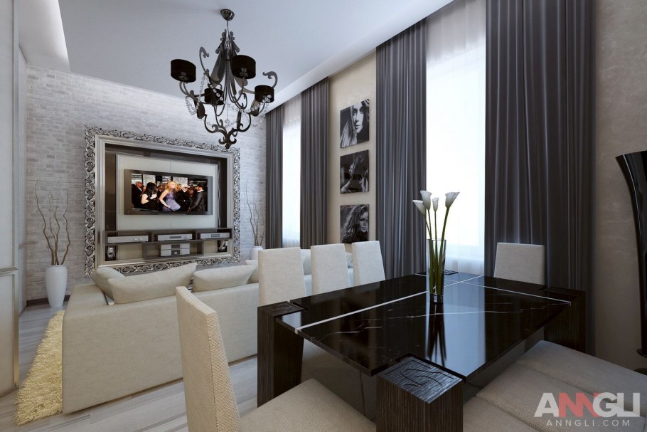 Перегородка для телевизора в гостиной