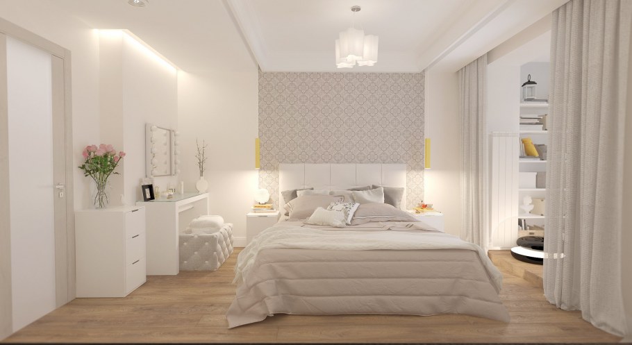 Спальня в бежевых оттенках