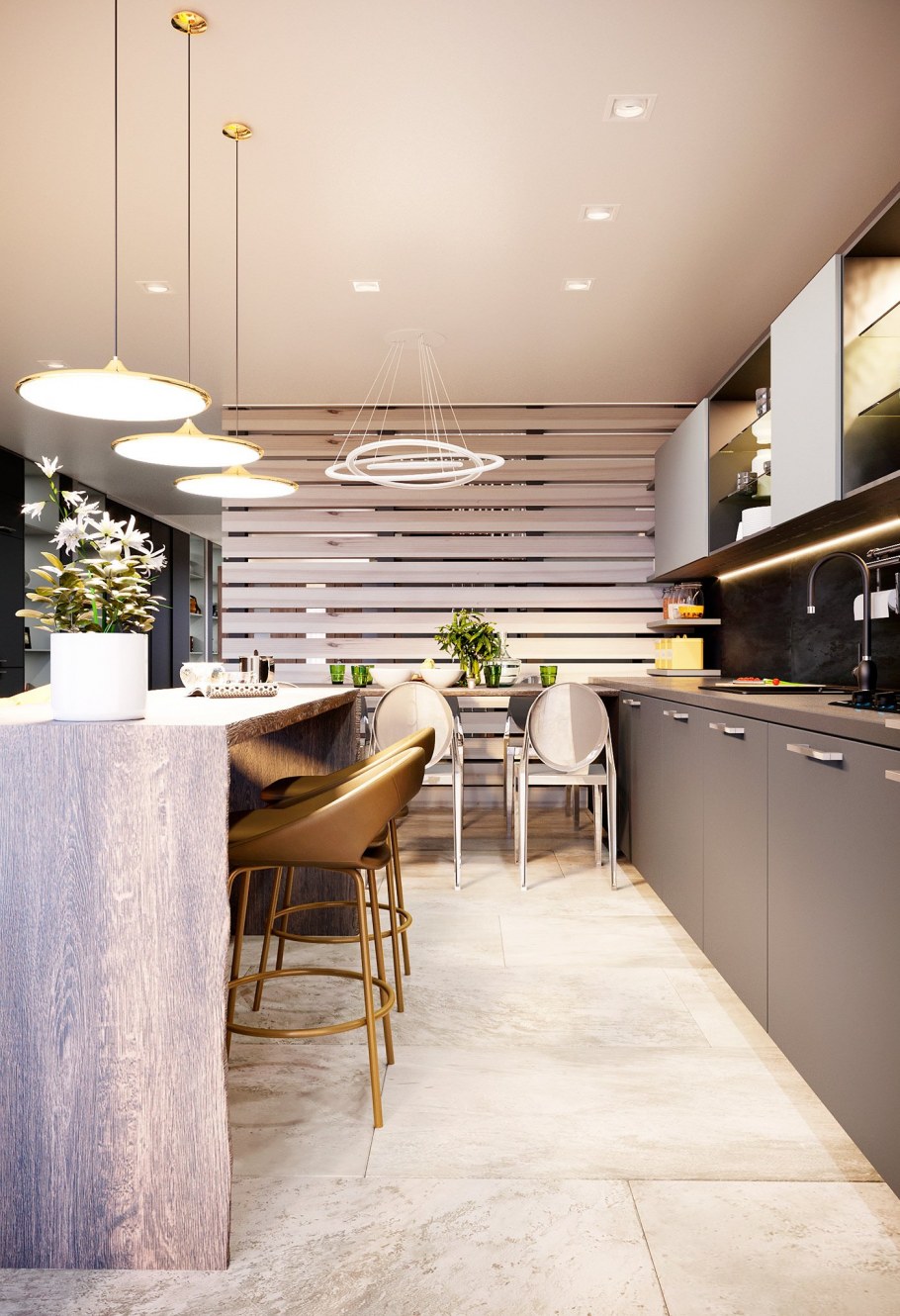 Кухня в таунхаусе проект