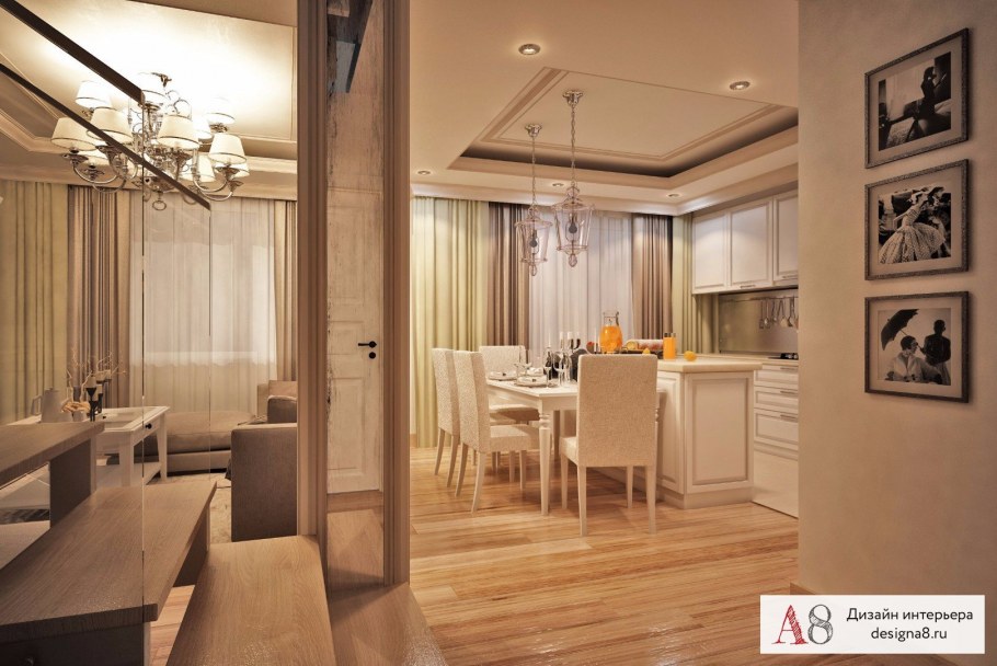 Кухня гостиная в таунхаусе