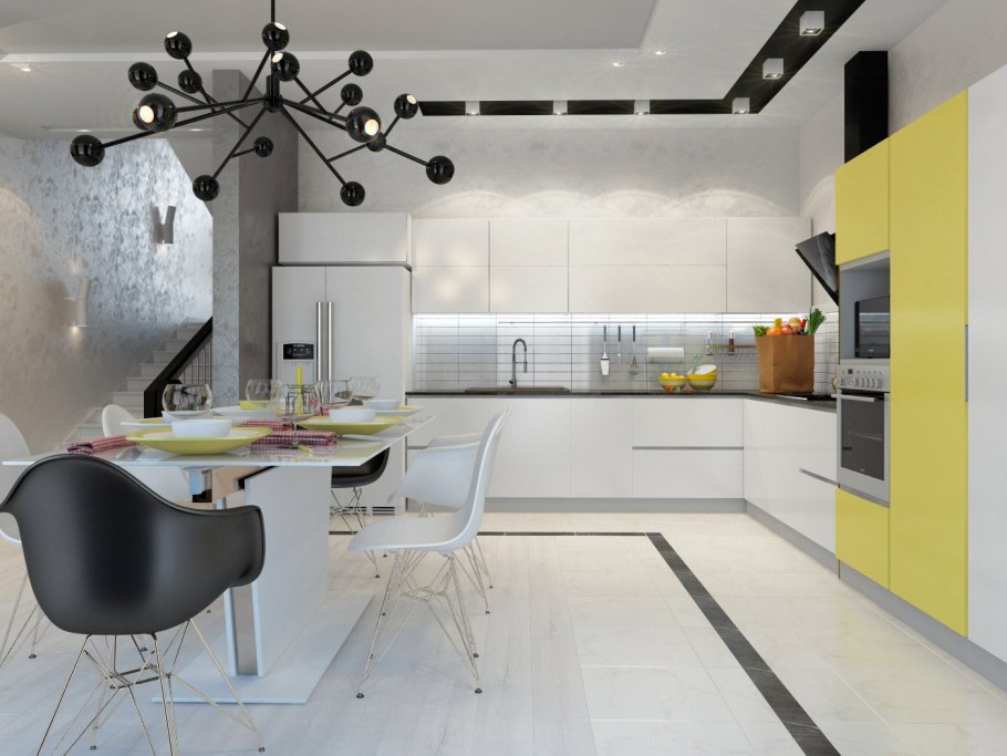 Интерьер кухни-прихожей