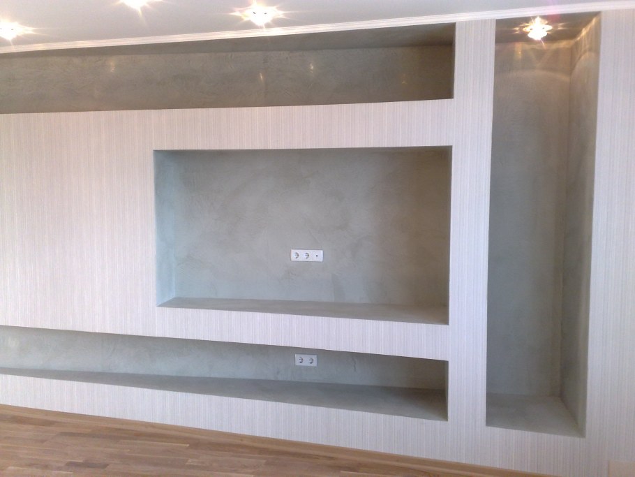 Гипсокартон ниша под телевизор