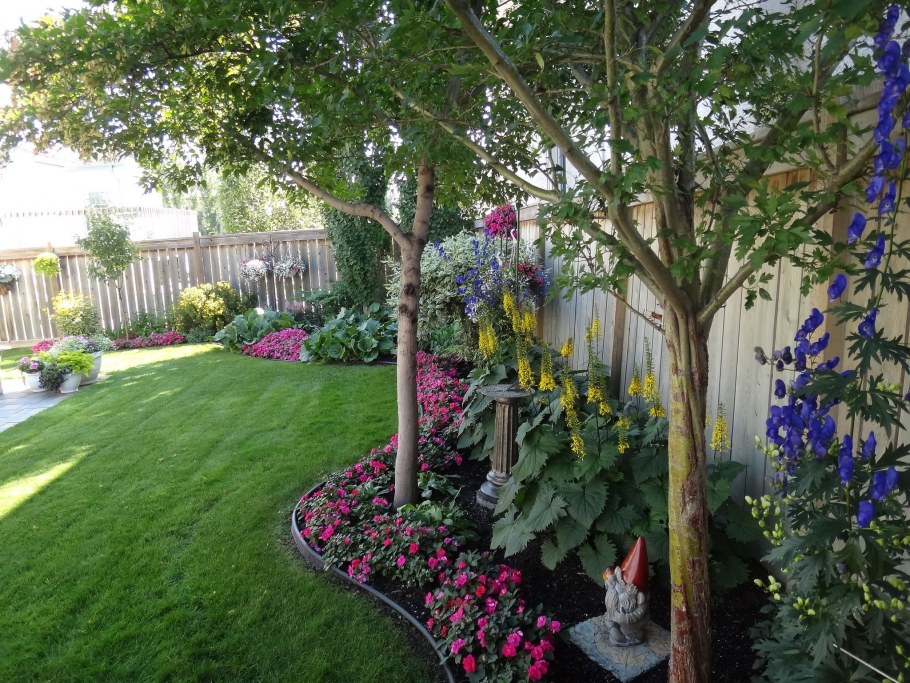 Цветник вдоль забора