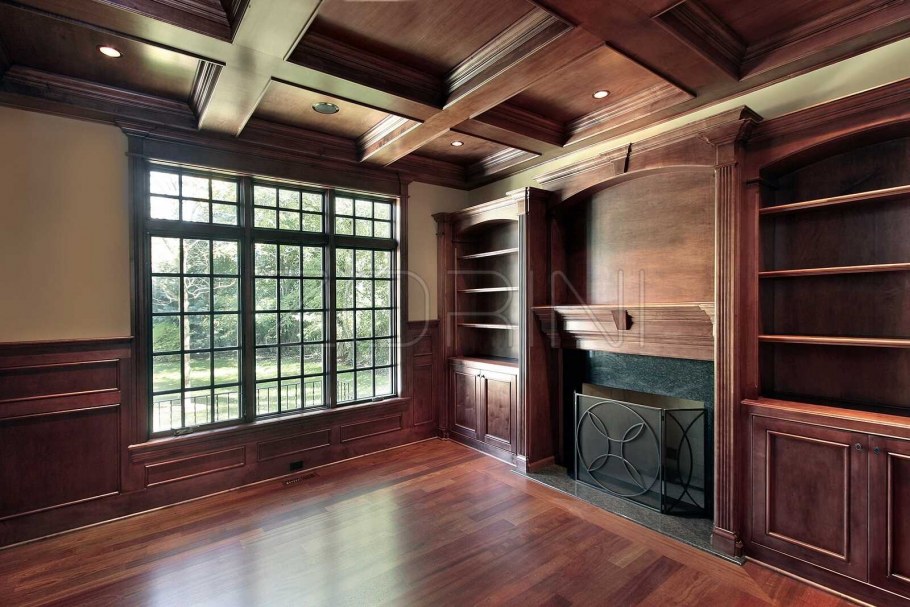 Деревянный потолок в кабинете