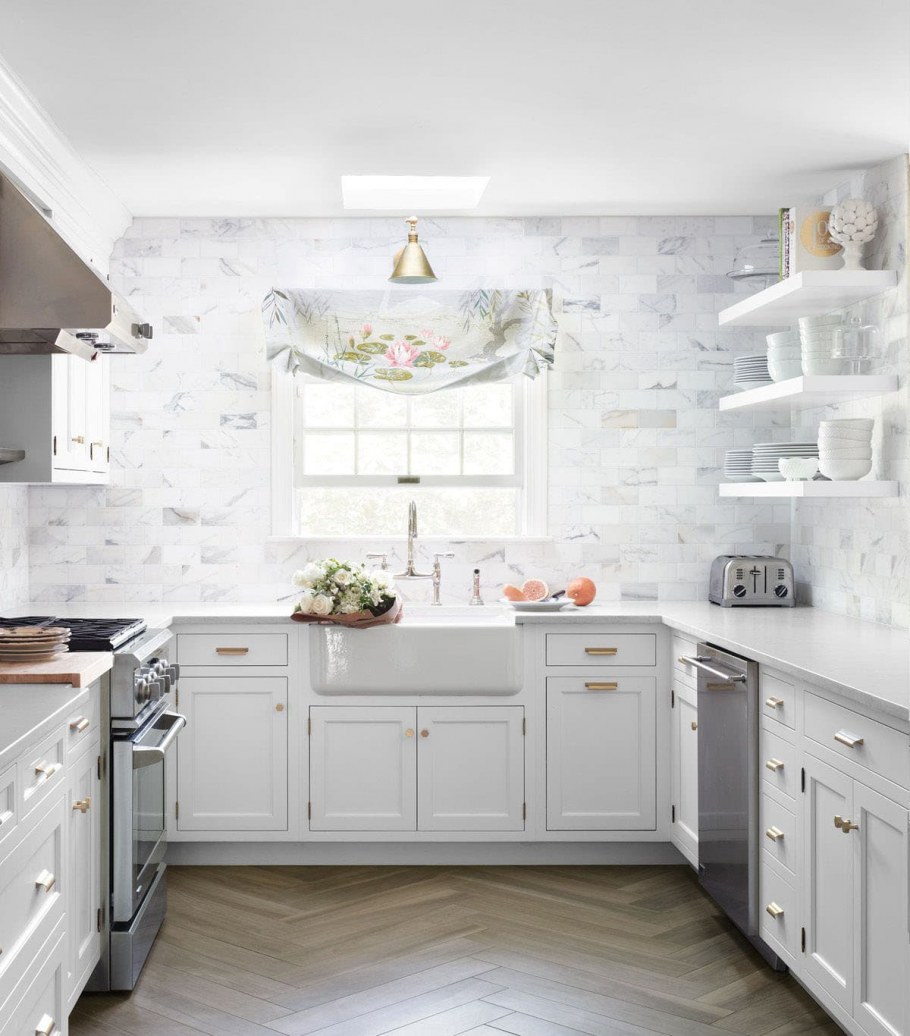 Плитка под белую кухню