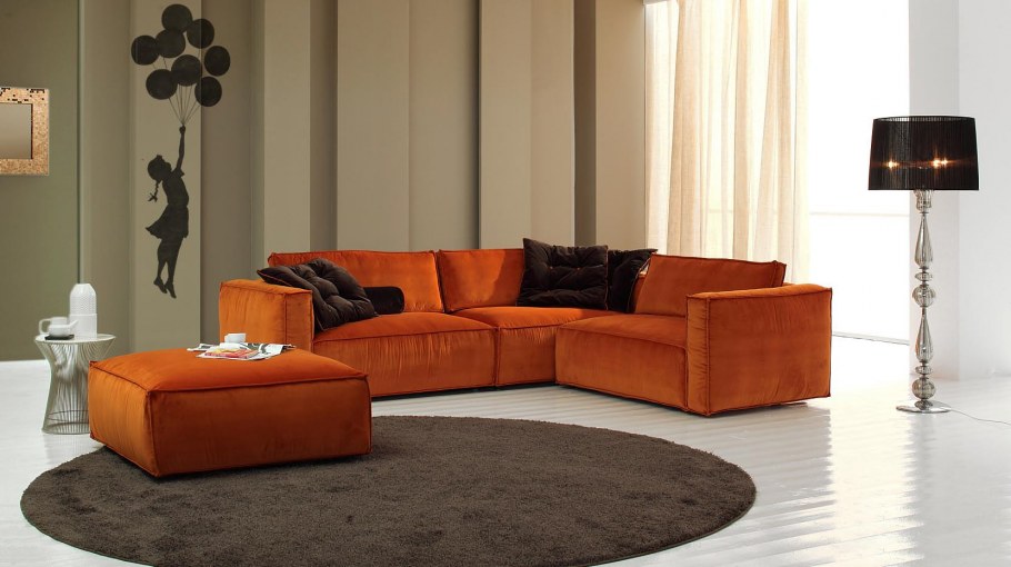 Модульный диван терракота