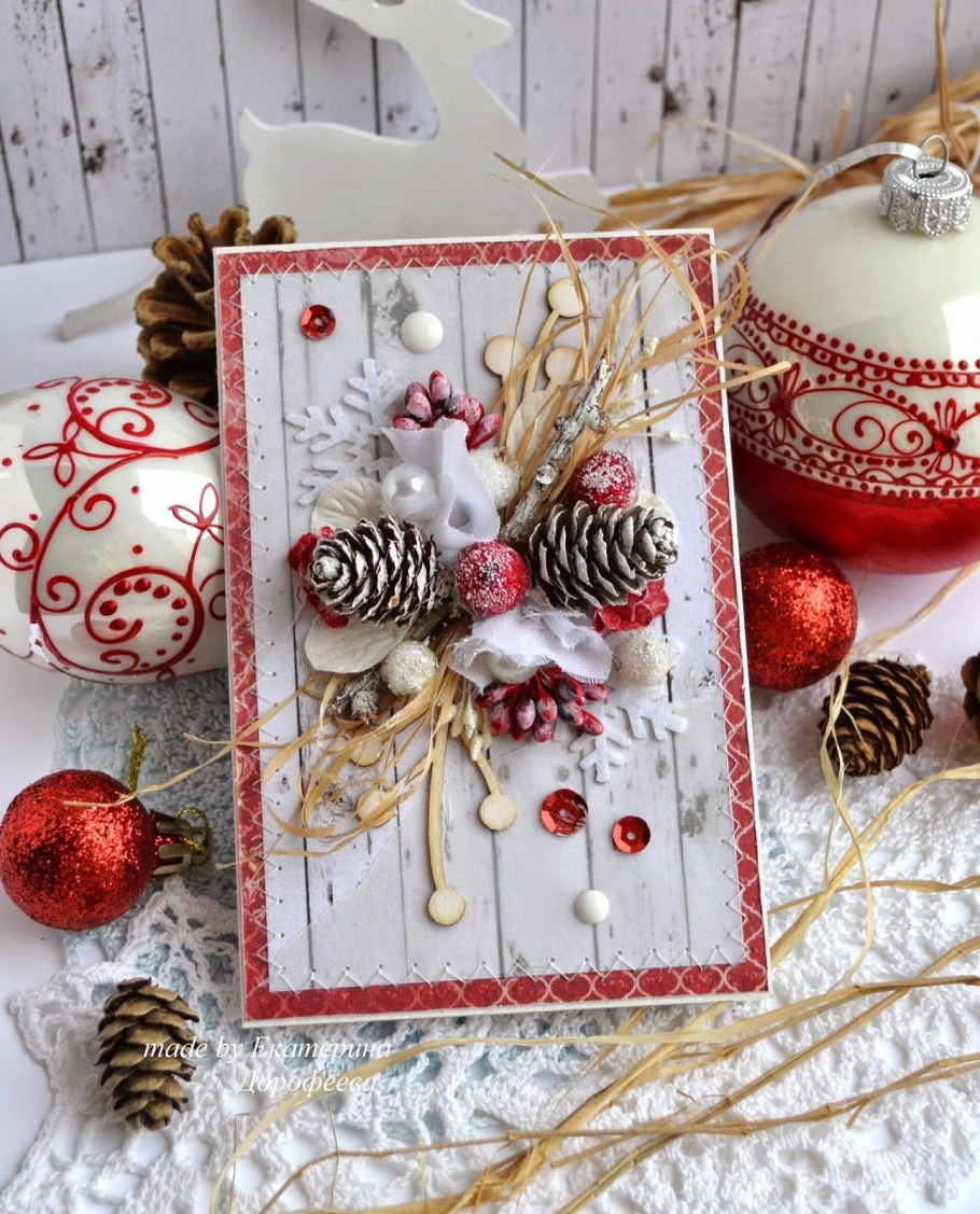 Елочные шары из ниток