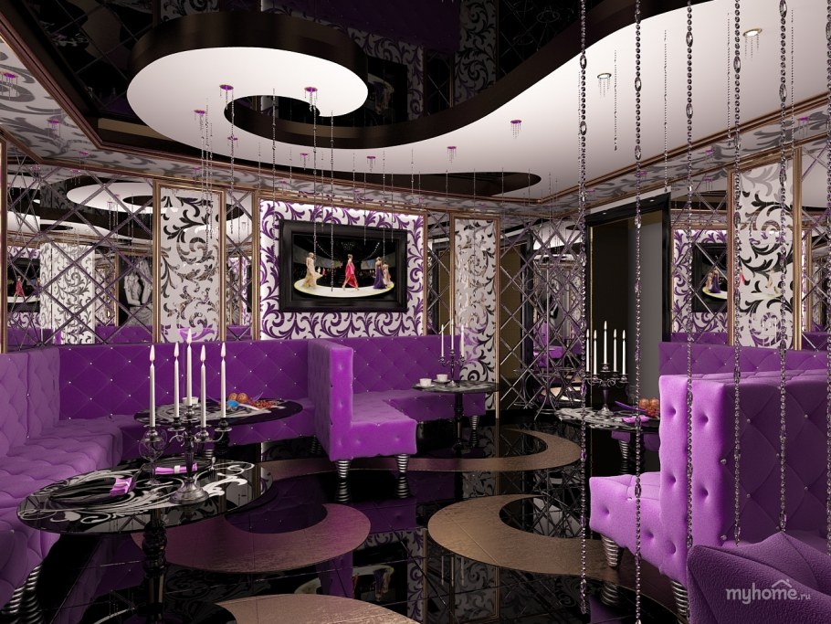 Ресторан в фиолетовых тонах