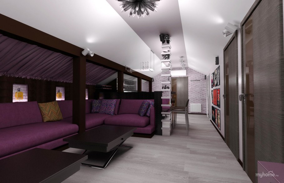 Интерьер банкетного зала стиле хайтек