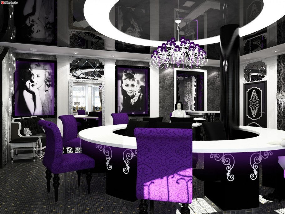 Салон красоты в фиолетовом стиле