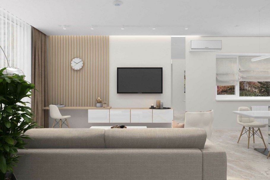 Гостиная в современном стиле проект