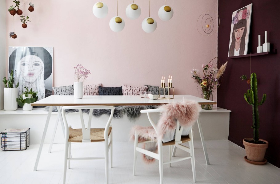 Розовый в скандинавском интерьере