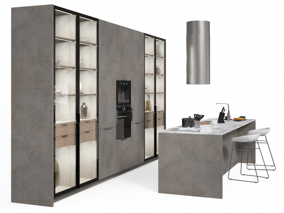 Кухни Эггер бетон Чикаго темно-серый