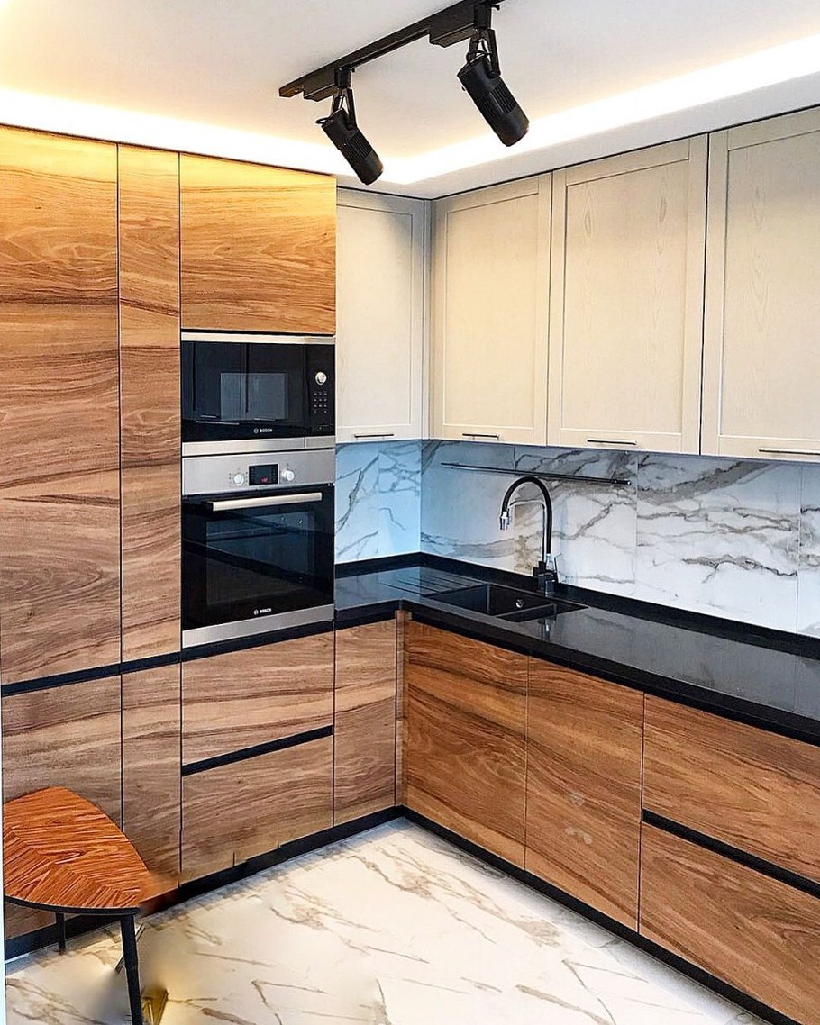 Угловая кухня Сканди-04 Cappuccino Softwood / венге