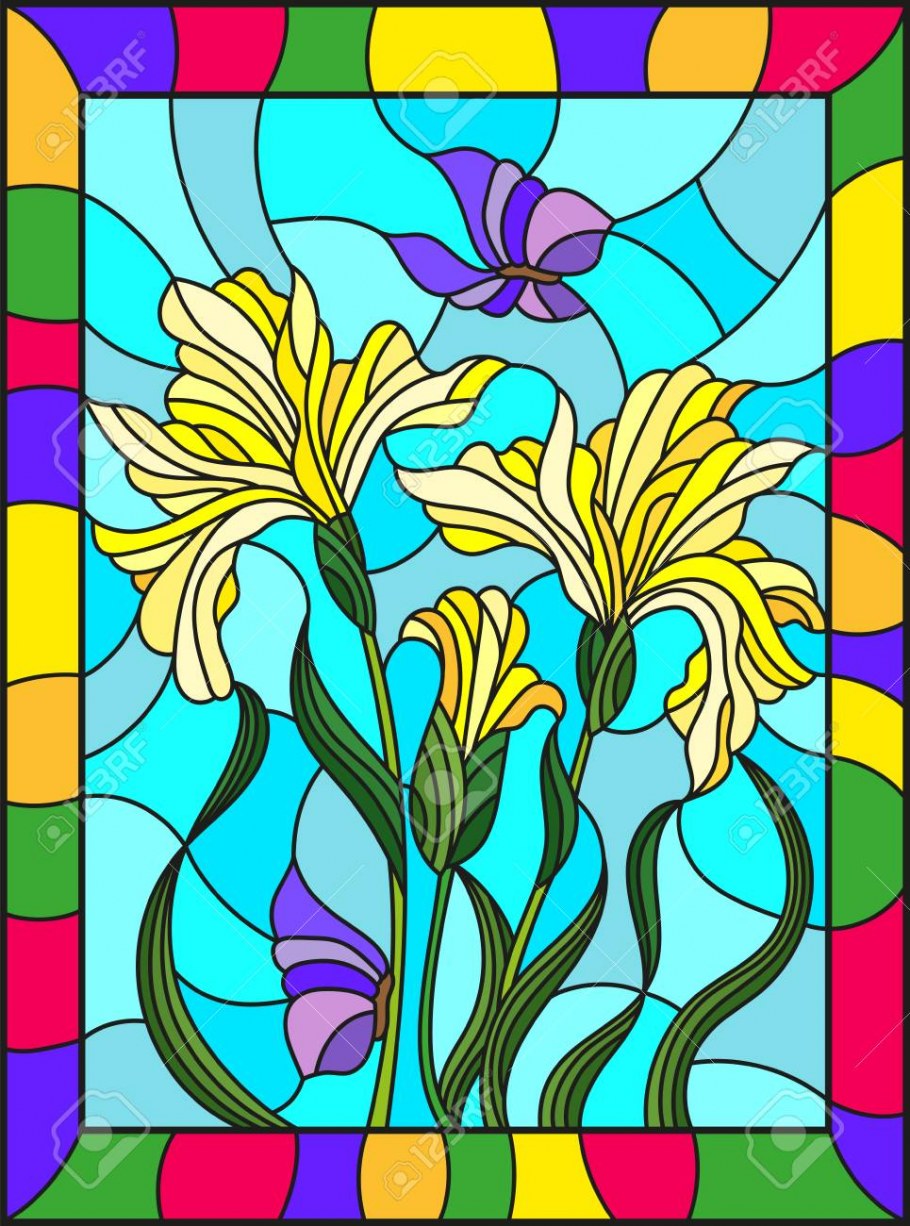 Орнамент для витража в цвете