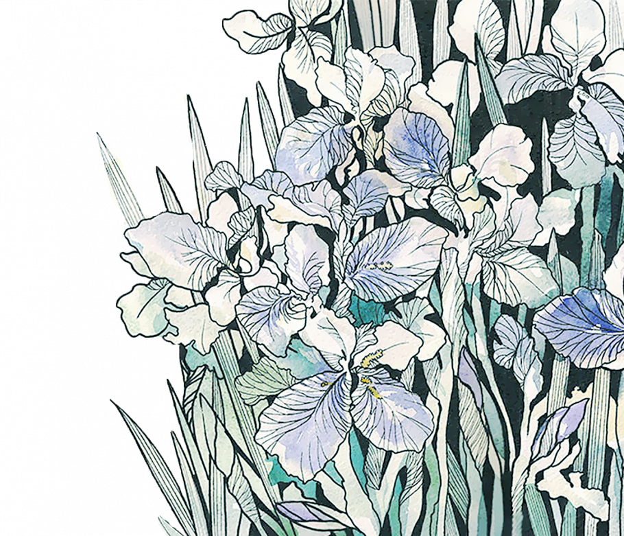 Витраж с цветочным орнаментом