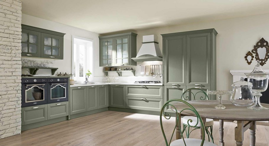 Кухни Неоклассика олива патина