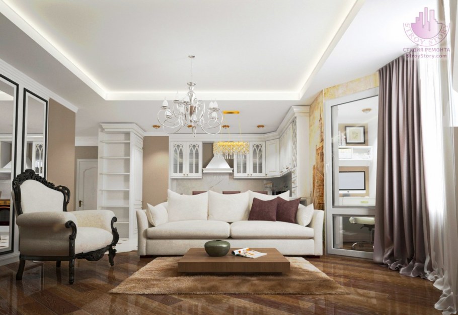 Пол в гостиную в Неоклассика