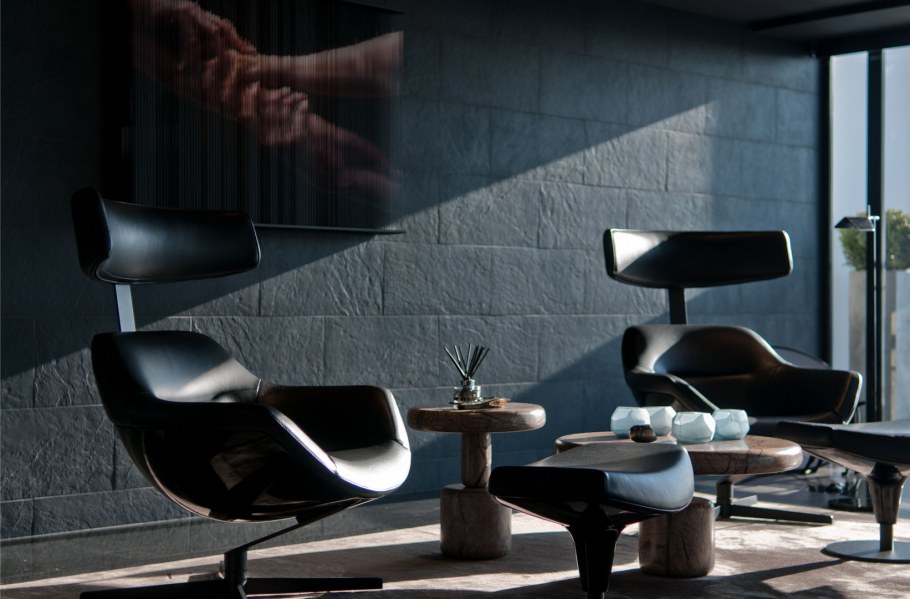 Кабинет в стиле брутализм