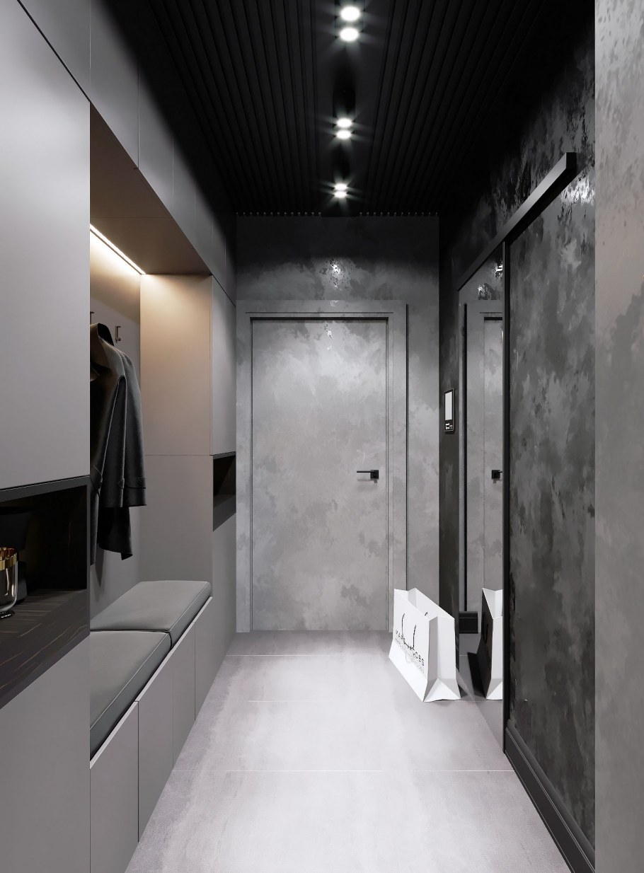 Черный потолок в коридоре