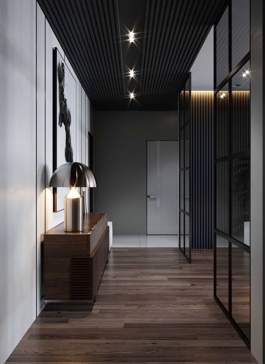Черный потолок в коридоре