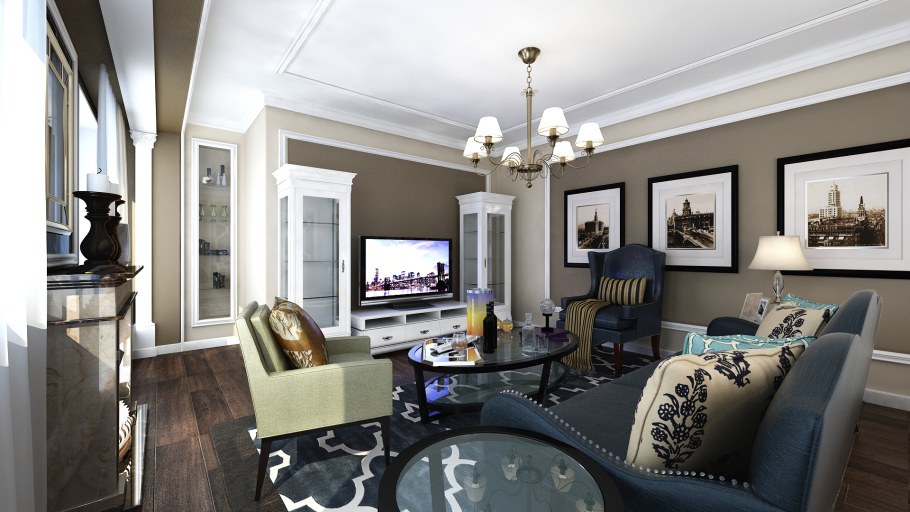 Неоклассика в интерьере гостиной