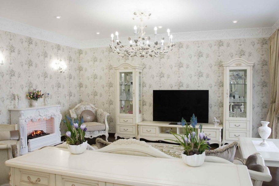 Гостиная в стиле Прованс обои