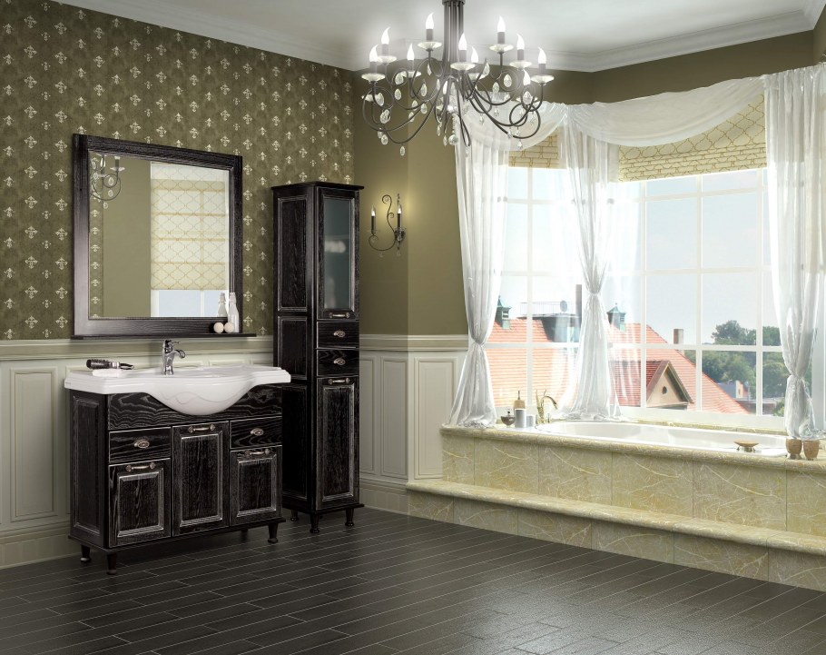 Зеркало Акватон Жерона 105 черное серебро