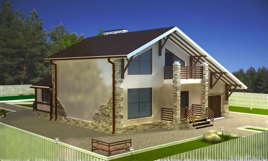 Дом с мансардной крышей проекты