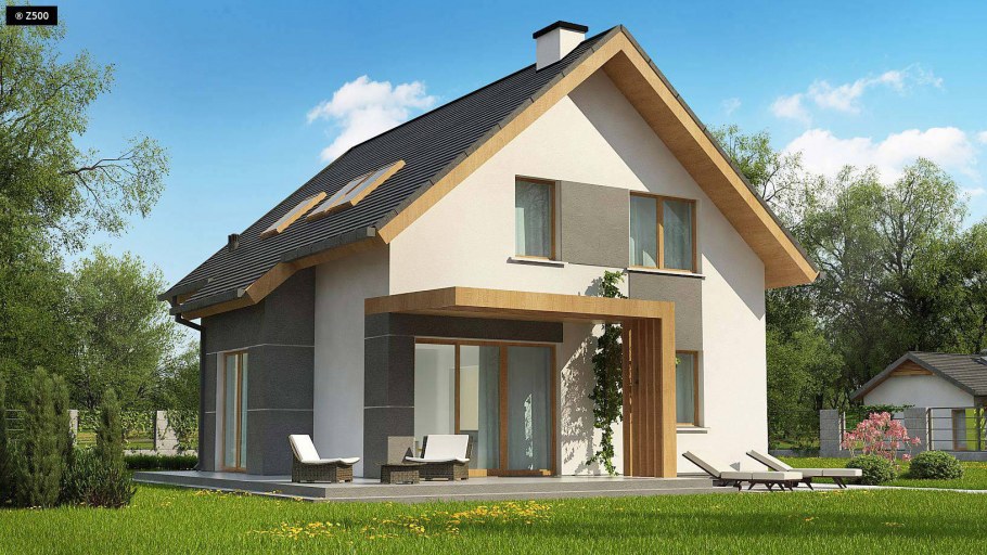 Современный мансардный дом