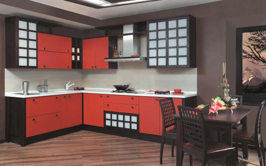 Белая кухня в японском стиле