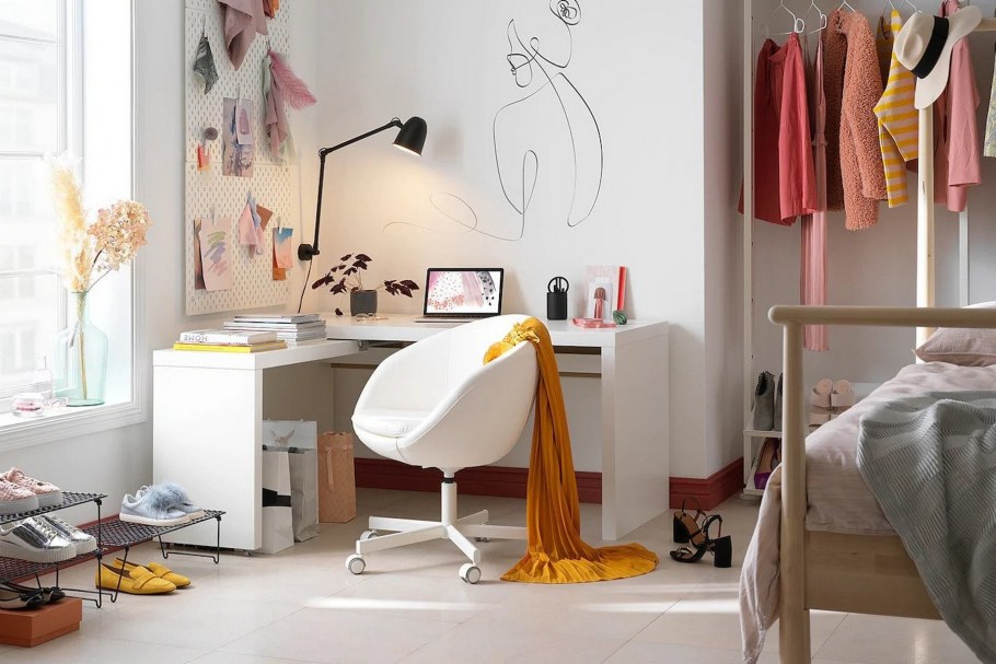 Икеа МАЛЬМ стол письменный белый