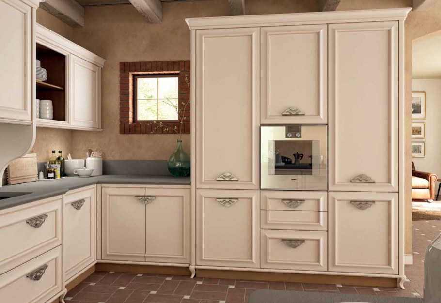 Кухня угловая Неоклассика беж