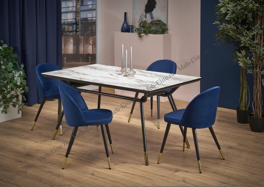 Стол Halmar Glamour (мрамор/черный)
