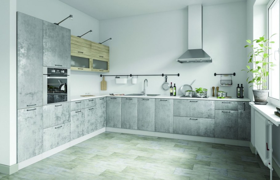 Кухни лофт бетон темный /светлый ДСВ