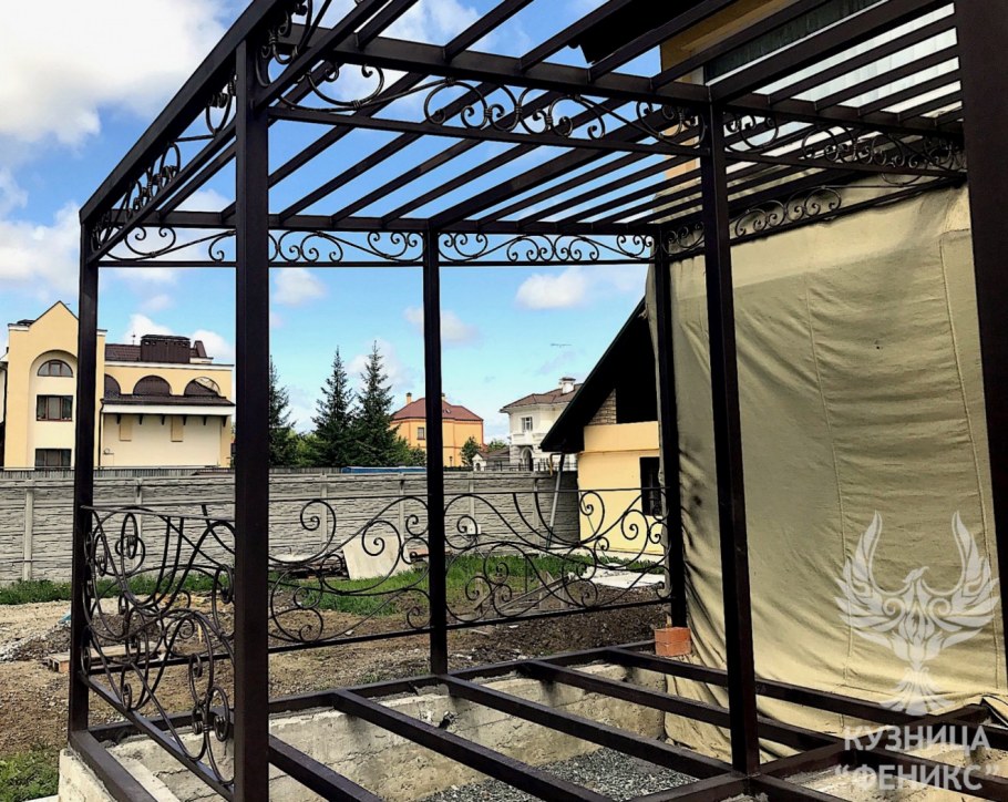 Навес из поликарбоната примыкающий к дому