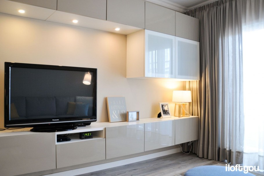 БЕСТО шкаф для ТВ, комбин/стеклян дверцы