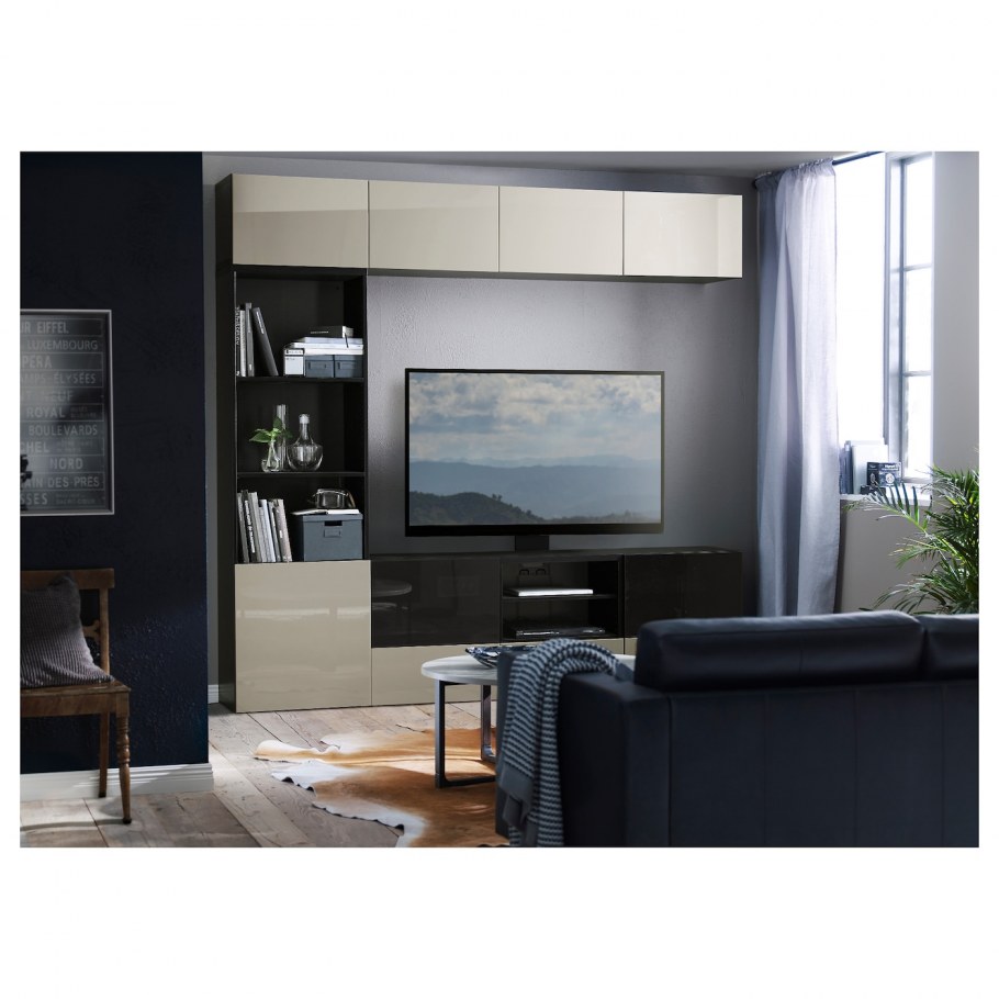 Bestå БЕСТО lack ЛАКК шкаф для ТВ комбинация белый240x42x193 см