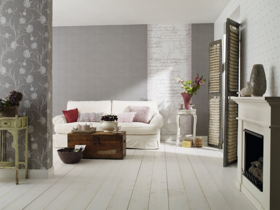 Обои Марбург в интерьере гостиной