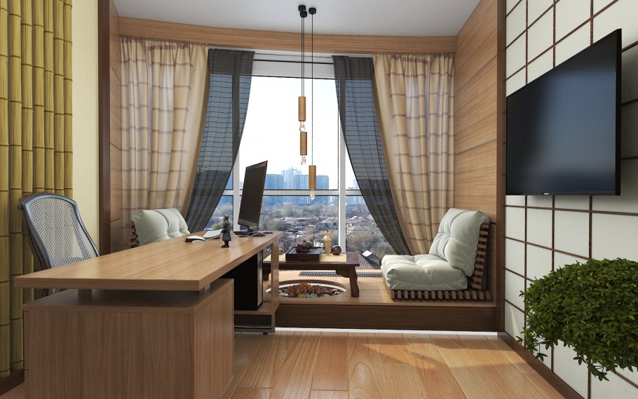 Маленький кабинет в японском стиле